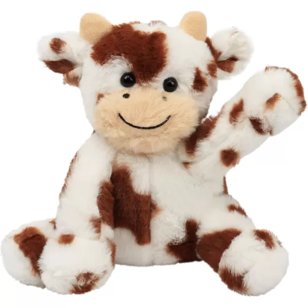 Hopearl Adorable Plush Cow Toy Floppy Dairy Cattle Soft Stuffed Animal Cute Birthday for Boys Girls Kids Toddlers Dark Brown 9Dark Brown