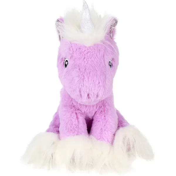 Hopearl Adorable Unicorn Plush Toy Floppy Soft Stuffed Animal Unicorn with Long Plush Cute Birthday for Girls Kids Toddlers Purple 12