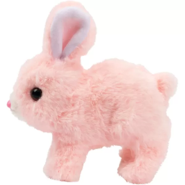 Hopearl Hopping Rabbit Interactive Electronic Pet Plush Bunny Toy with Sounds and Movements Animated Walking Wiggle Ears Twitch Nose Gift for Toddlers Birthday White 7BunnyPink