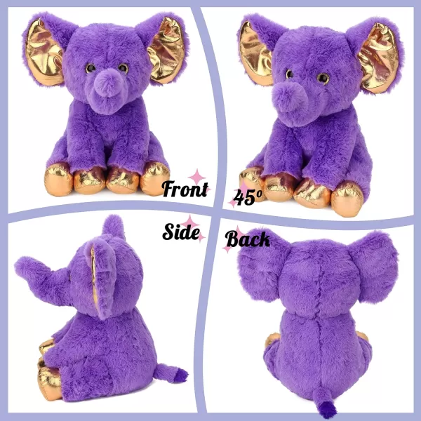 Hopearl Luxury Plush Calf Elephant Toy Floppy Stuffed Animal Ultra Soft Elephish for Boys Girls Kids Toddlers Purple 95