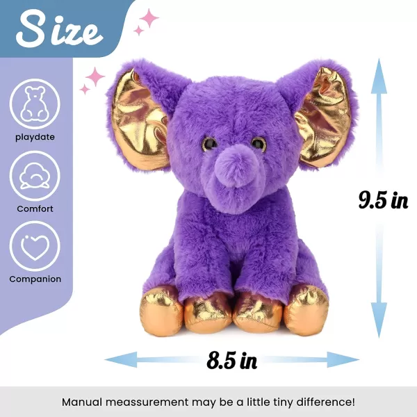 Hopearl Luxury Plush Calf Elephant Toy Floppy Stuffed Animal Ultra Soft Elephish for Boys Girls Kids Toddlers Purple 95