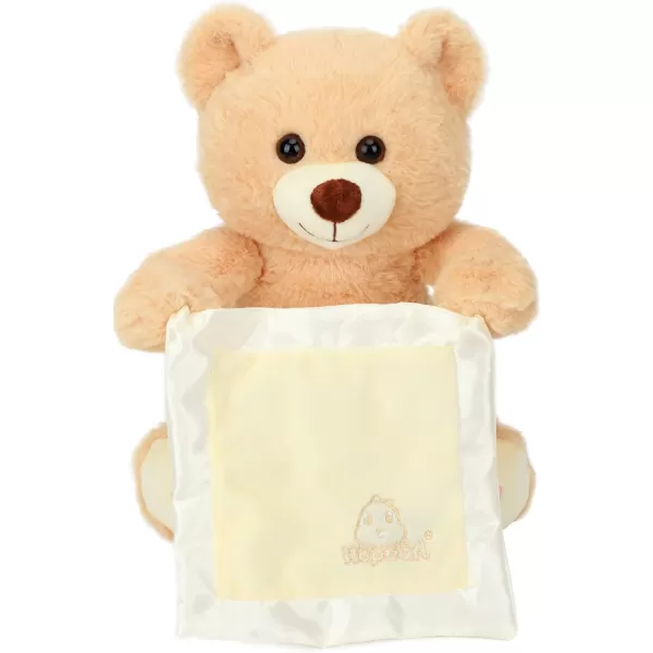 Hopearl Peek A Boo Bear with Security Blanket Interactive Repeats What You Say Plush Teddy Bear Toy Musical Singing Talking Stuffed Animal Adorable Electric Animate Birthday Festival Beige 11