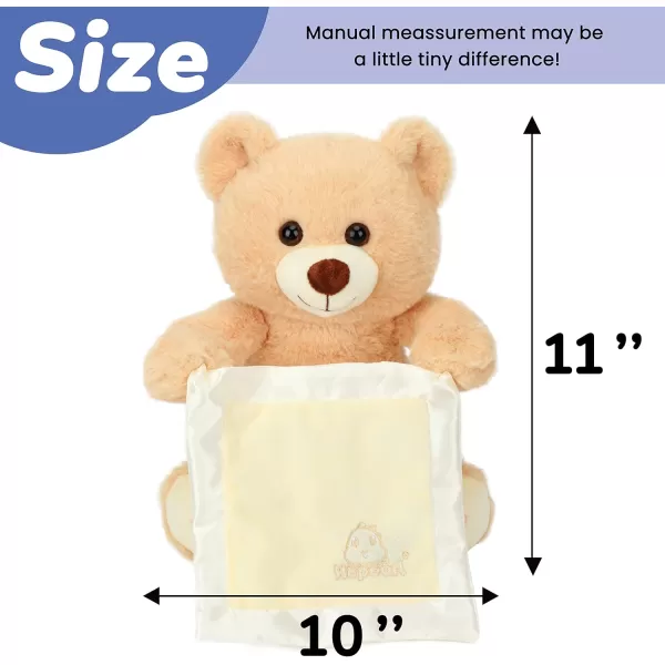 Hopearl Peek A Boo Bear with Security Blanket Interactive Repeats What You Say Plush Teddy Bear Toy Musical Singing Talking Stuffed Animal Adorable Electric Animate Birthday Festival Beige 11