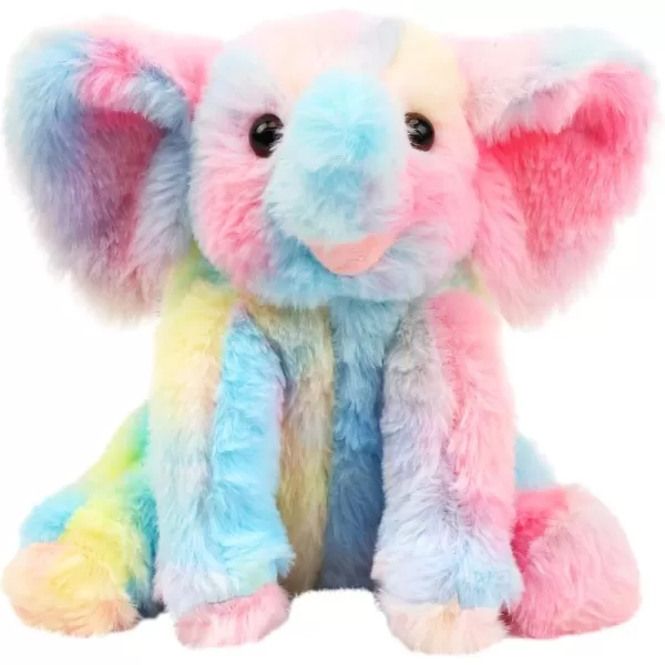 Hopearl Adorable Plush Calf Elephant Toy Floppy Elephish Ultra Soft Stuffed Animal for Boys Girls Kids Toddlers Blue 9Multicolored