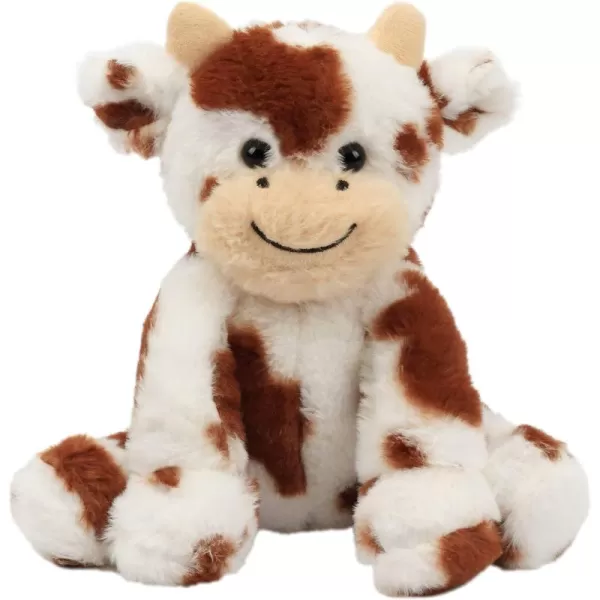 Hopearl Adorable Plush Cow Toy Floppy Dairy Cattle Soft Stuffed Animal Cute Birthday for Boys Girls Kids Toddlers Dark Brown 9Dark Brown