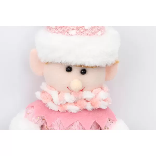 Hopearl Elf Soft Plush Christmas Stuffed Toys for Holiday Plush Characters Fun Decorations and Toys for Kids Christmas Party Favors Holiday Decor Golden amp Red CouplePink Couple