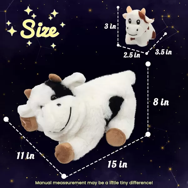 Hopearl LED Plush Unicorn Lighting Up Stuffed Mommy Unicorn with 3 Baby Unicorns in her Tummy Stuffed Animal Playset Night Lights Glow in The Dark for Mom Toddler Girls Rainbow 1905 Cow