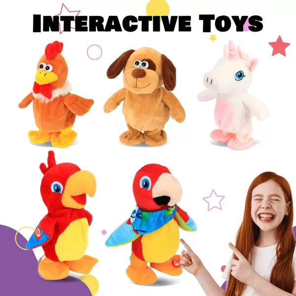 Hopearl Talking Chicken Repeats What You Say Walking Chick Electric Interactive Animated Toy Speaking Plush Buddy Gifts for Toddlers Birthday 9