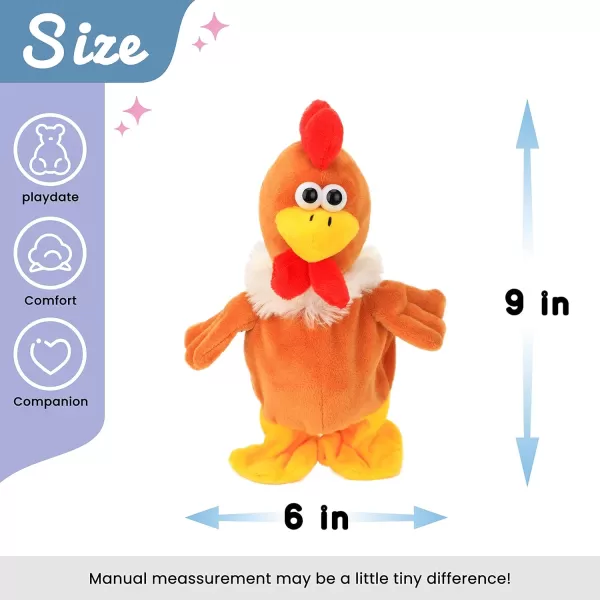 Hopearl Talking Chicken Repeats What You Say Walking Chick Electric Interactive Animated Toy Speaking Plush Buddy Gifts for Toddlers Birthday 9