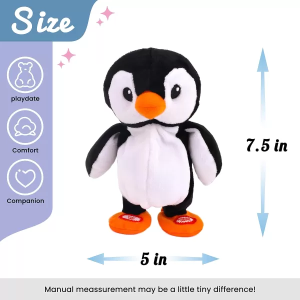 Hopearl Talking Singing Penguin Repeats What You Say Walking Electric Interactive Animated Toy Speaking Plush Buddy Gifts for Toddlers 75