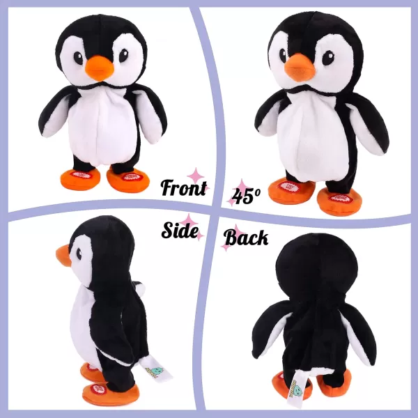 Hopearl Talking Singing Penguin Repeats What You Say Walking Electric Interactive Animated Toy Speaking Plush Buddy Gifts for Toddlers 75