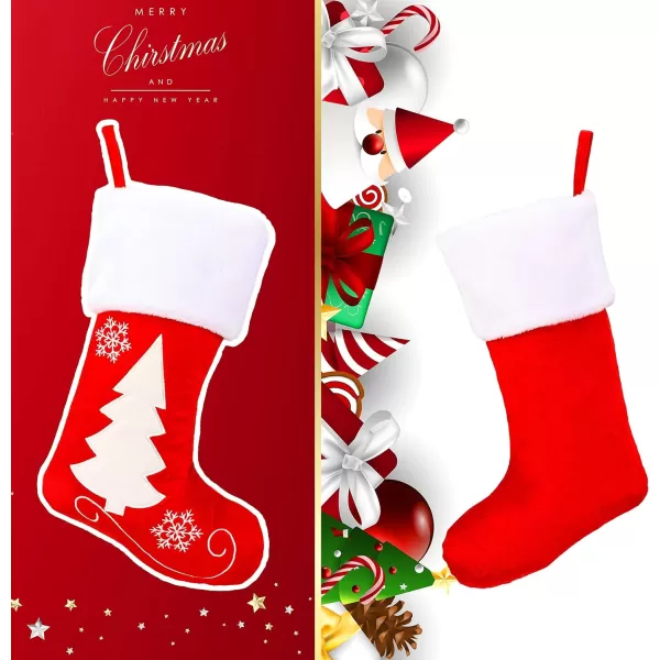 Hopearl 19 Christmas Stockings Kit 4 Pcs Xmas Stocking Boy Girl Gingerbread Man Rustic Flax Socks Holders Ornament Gift Bags for Family Xmas Tree Party SuppliesStyle 04