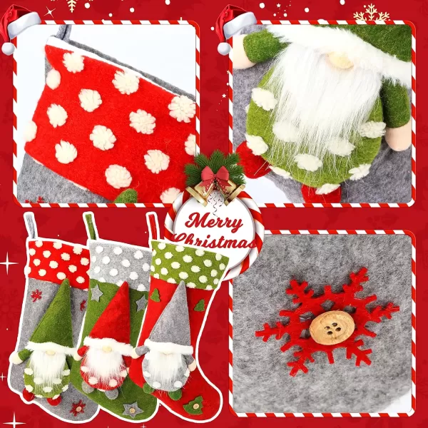 Hopearl 20Christmas Gnome Stockings 3 Pcs Large Swedish Tomte Nisse Holders Gift Bags for Kids Holiday Fireplace Hanging Xmas Party DecorationsHopearl 20Christmas Gnome Stockings 3 Pcs Large Swedish Tomte Nisse Holders Gift Bags for Kids Holiday Fireplace Hanging Xmas Party Decorations