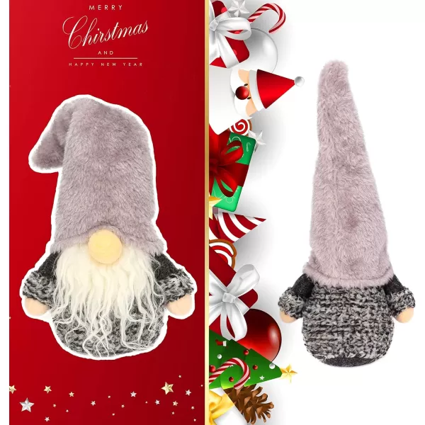 Hopearl 3 Pcs Christmas Gnome Figurines Plush Swedish Tomte Nisse Handmade Elf Santa Claus Home Desktop Collectible Doll Stuffed Decor Holiday Party Supplies Table Ornament 11Style 07