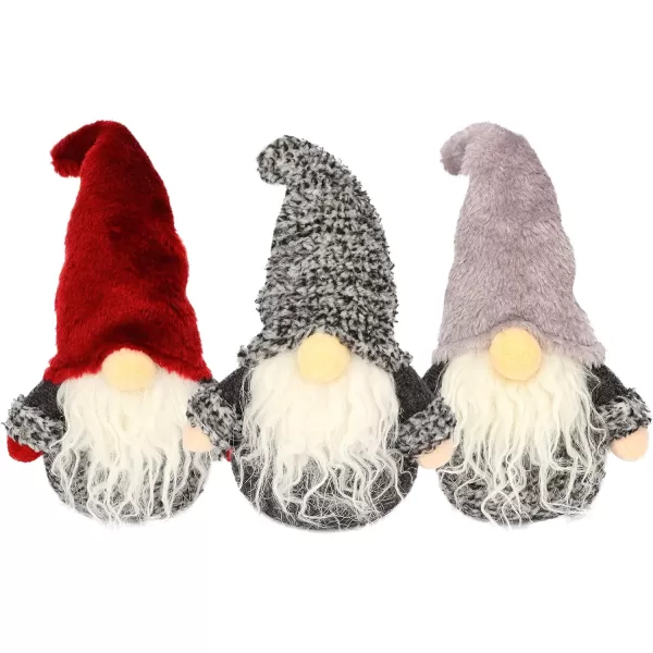 Hopearl 3 Pcs Christmas Gnome Figurines Plush Swedish Tomte Nisse Handmade Elf Santa Claus Home Desktop Collectible Doll Stuffed Decor Holiday Party Supplies Table Ornament 11Style 07