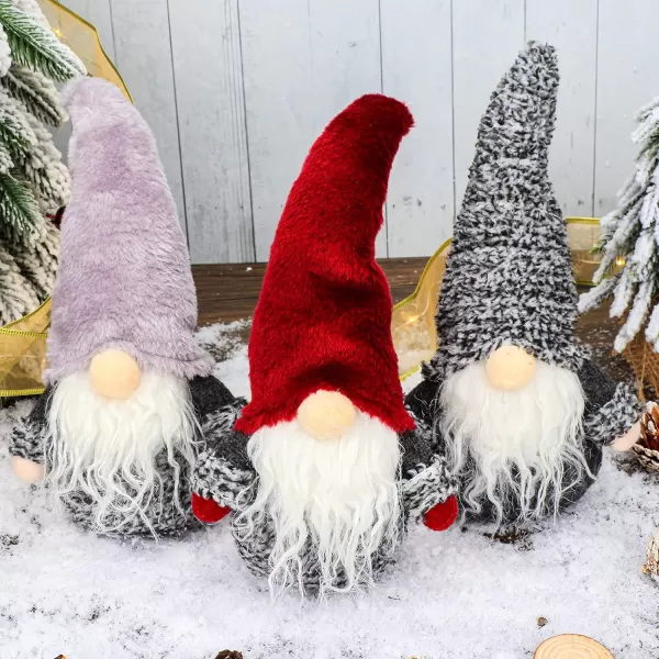 Hopearl 3 Pcs Christmas Gnome Figurines Plush Swedish Tomte Nisse Handmade Elf Santa Claus Home Desktop Collectible Doll Stuffed Decor Holiday Party Supplies Table Ornament 11Style 07