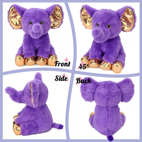 Hopearl Adorable Plush Frog Toy Floppy Ultra Soft Stuffed Animal for Boys Girls Kids Toddlers Green 1504 Purple Elephant