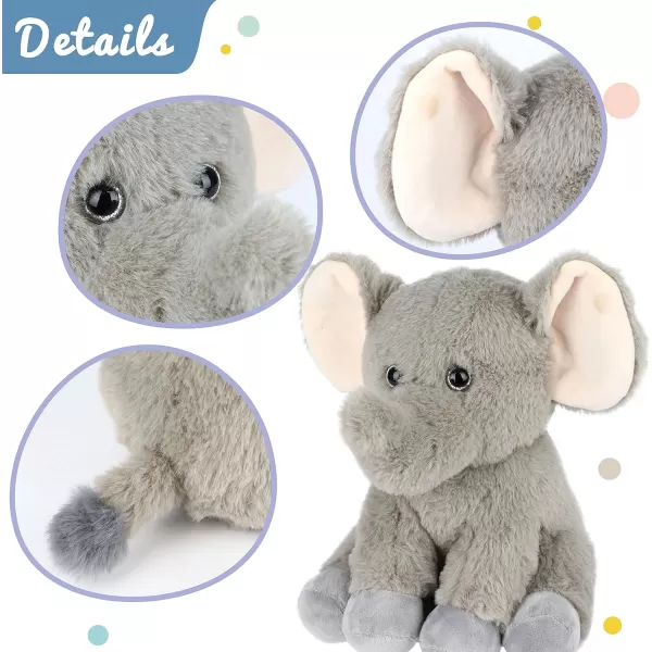 Hopearl Adorable Plush Frog Toy Floppy Ultra Soft Stuffed Animal for Boys Girls Kids Toddlers Green 1505 Gray Elephant