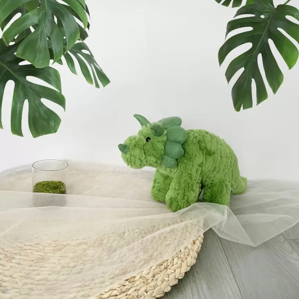 Hopearl Adorable Plush Frog Toy Floppy Ultra Soft Stuffed Animal for Boys Girls Kids Toddlers Green 1507 Green Triceratops