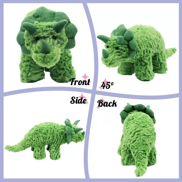 Hopearl Adorable Plush Frog Toy Floppy Ultra Soft Stuffed Animal for Boys Girls Kids Toddlers Green 1507 Green Triceratops