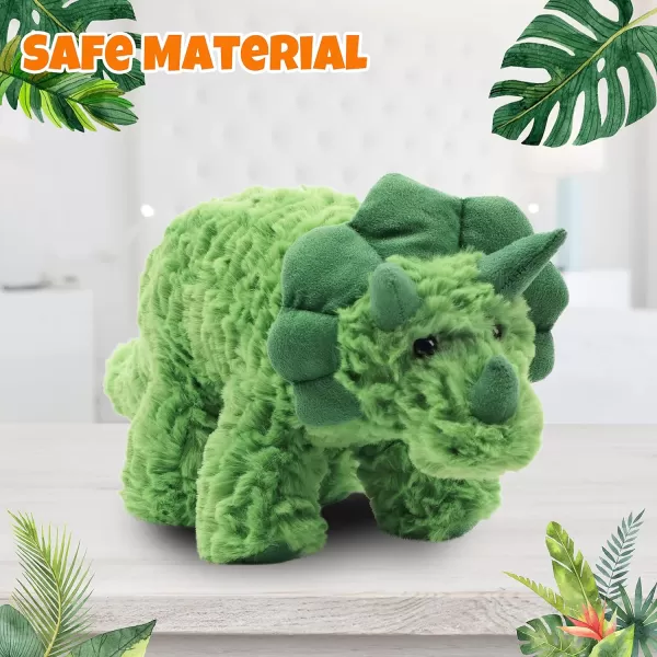 Hopearl Adorable Plush Frog Toy Floppy Ultra Soft Stuffed Animal for Boys Girls Kids Toddlers Green 1507 Green Triceratops