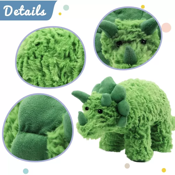 Hopearl Adorable Plush Frog Toy Floppy Ultra Soft Stuffed Animal for Boys Girls Kids Toddlers Green 1507 Green Triceratops