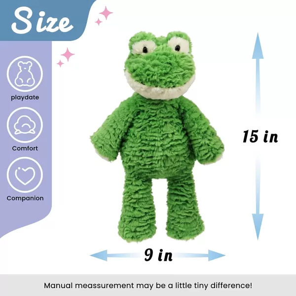 Hopearl Adorable Plush Frog Toy Floppy Ultra Soft Stuffed Animal for Boys Girls Kids Toddlers Green 1510 Frog