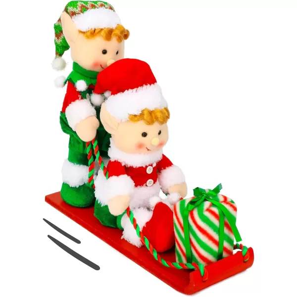 Hopearl Christmas Sled Elf Figurines Home Collectible Elf Doll Decoration Winter Holiday Xmas Party Supplies Ornament 11Hopearl Christmas Sled Elf Figurines Home Collectible Elf Doll Decoration Winter Holiday Xmas Party Supplies Ornament 11