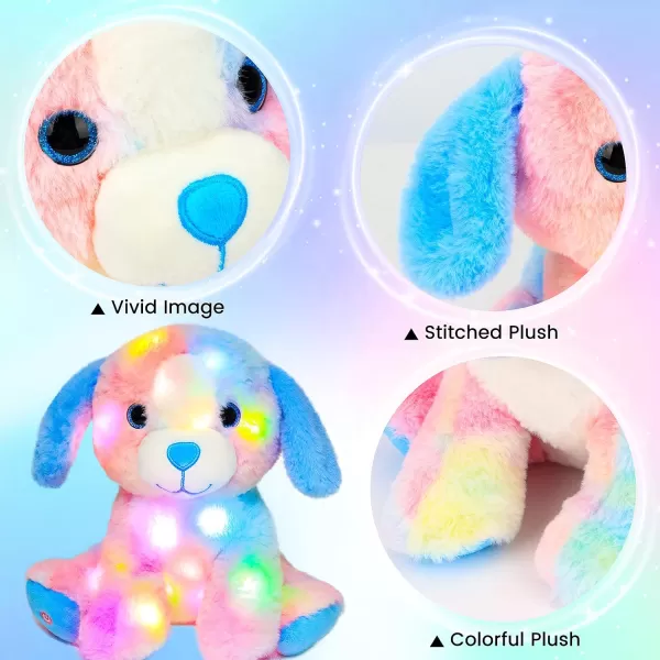 Hopearl Colorful LED Plush Puppy Light up Dog Stuffed Animal Floppy Pup Night Lights Glow in The Dark Birthday Festival for Kids Toddler Girls Rainbow 105Hopearl Colorful LED Plush Puppy Light up Dog Stuffed Animal Floppy Pup Night Lights Glow in The Dark Birthday Festival for Kids Toddler Girls Rainbow 105