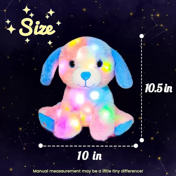 Hopearl Colorful LED Plush Puppy Light up Dog Stuffed Animal Floppy Pup Night Lights Glow in The Dark Birthday Festival for Kids Toddler Girls Rainbow 105Hopearl Colorful LED Plush Puppy Light up Dog Stuffed Animal Floppy Pup Night Lights Glow in The Dark Birthday Festival for Kids Toddler Girls Rainbow 105