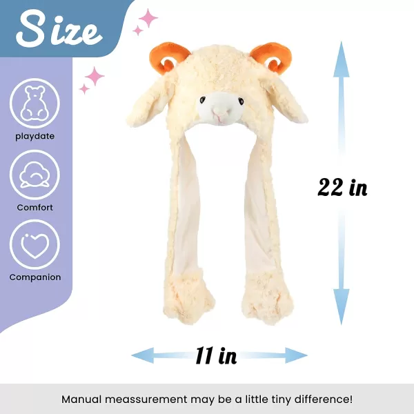 Hopearl Halloween Devil Hat with Ears Moving Jumping Pop Up Beating Ghost Hat Plush Earflaps Holiday Cosplay Costume Dress Up Funny Gift for Kids Boys Girls Black 2214 Lamb