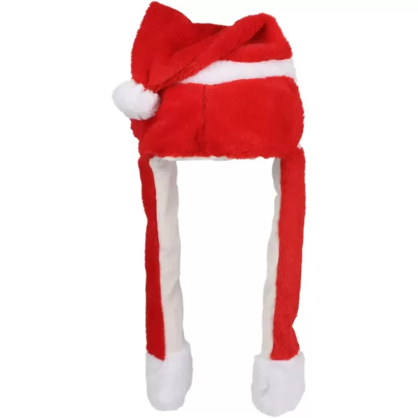 Hopearl Halloween Devil Hat with Ears Moving Jumping Pop Up Beating Ghost Hat Plush Earflaps Holiday Cosplay Costume Dress Up Funny Gift for Kids Boys Girls Black 2264 Santa Claus