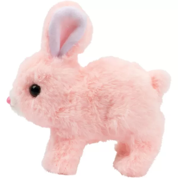 Hopearl Hopping Rabbit Interactive Electronic Pet Plush Bunny Toy with Sounds and Movements Animated Walking Wiggle Ears Twitch Nose Gift for Toddlers Birthday Pink 7Pink Bunny