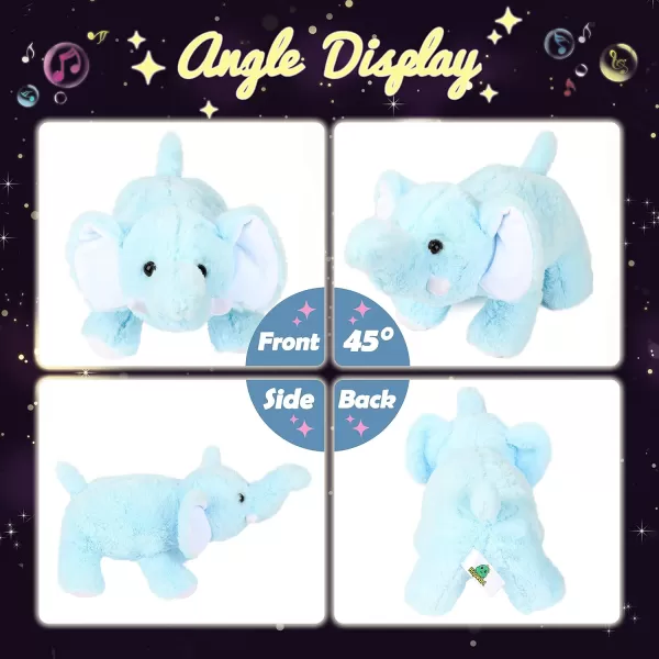 Hopearl LED Musical Plush Elephant Light up Stuffed Animal Elephish Floppy Night Lights Glow in The Dark Birthday Festival for Kids Toddlers Blue 15Hopearl LED Musical Plush Elephant Light up Stuffed Animal Elephish Floppy Night Lights Glow in The Dark Birthday Festival for Kids Toddlers Blue 15