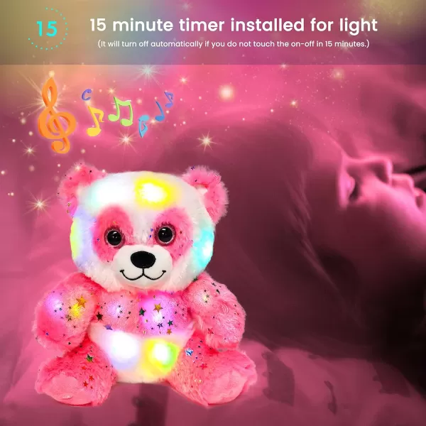 Hopearl LED Musical Plush Panda Light up Singing Stuffed Toy Adjustable Volume Lullaby Animated Soothe Birthday Festival for Kids Pink 105Hopearl LED Musical Plush Panda Light up Singing Stuffed Toy Adjustable Volume Lullaby Animated Soothe Birthday Festival for Kids Pink 105