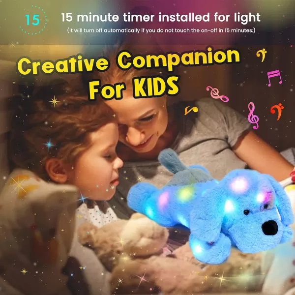 Hopearl LED Musical Stuffed Puppy Light up Singing Plush Dog Adjustable Volume Lullaby Animated Soothe Birthday Festival for Kids Toddler Girls Blue 17Hopearl LED Musical Stuffed Puppy Light up Singing Plush Dog Adjustable Volume Lullaby Animated Soothe Birthday Festival for Kids Toddler Girls Blue 17