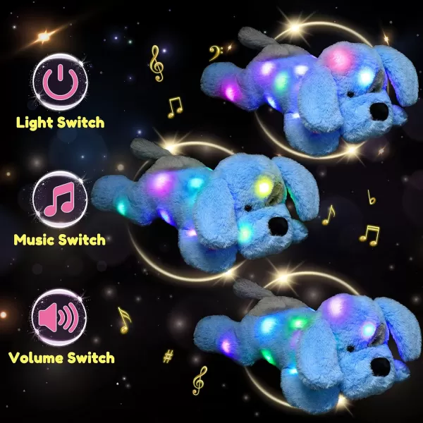 Hopearl LED Musical Stuffed Puppy Light up Singing Plush Dog Adjustable Volume Lullaby Animated Soothe Birthday Festival for Kids Toddler Girls Blue 17Hopearl LED Musical Stuffed Puppy Light up Singing Plush Dog Adjustable Volume Lullaby Animated Soothe Birthday Festival for Kids Toddler Girls Blue 17