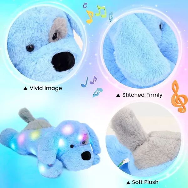 Hopearl LED Musical Stuffed Puppy Light up Singing Plush Dog Adjustable Volume Lullaby Animated Soothe Birthday Festival for Kids Toddler Girls Blue 17Hopearl LED Musical Stuffed Puppy Light up Singing Plush Dog Adjustable Volume Lullaby Animated Soothe Birthday Festival for Kids Toddler Girls Blue 17