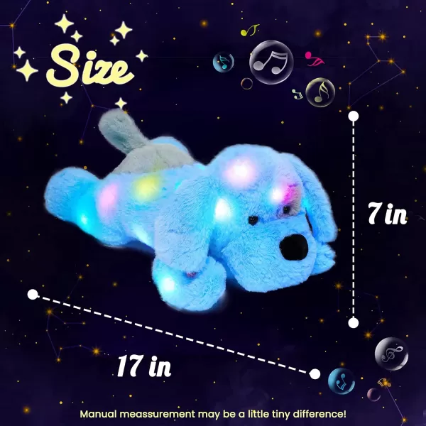 Hopearl LED Musical Stuffed Puppy Light up Singing Plush Dog Adjustable Volume Lullaby Animated Soothe Birthday Festival for Kids Toddler Girls Blue 17Hopearl LED Musical Stuffed Puppy Light up Singing Plush Dog Adjustable Volume Lullaby Animated Soothe Birthday Festival for Kids Toddler Girls Blue 17