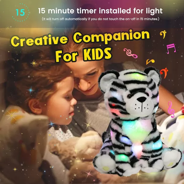 Hopearl LED Musical Stuffed Tiger Light up Singing Plush Toy Adjustable Volume Lullaby Animated Soothe Birthday Festival for Kids Boys Girls 11Hopearl LED Musical Stuffed Tiger Light up Singing Plush Toy Adjustable Volume Lullaby Animated Soothe Birthday Festival for Kids Boys Girls 11