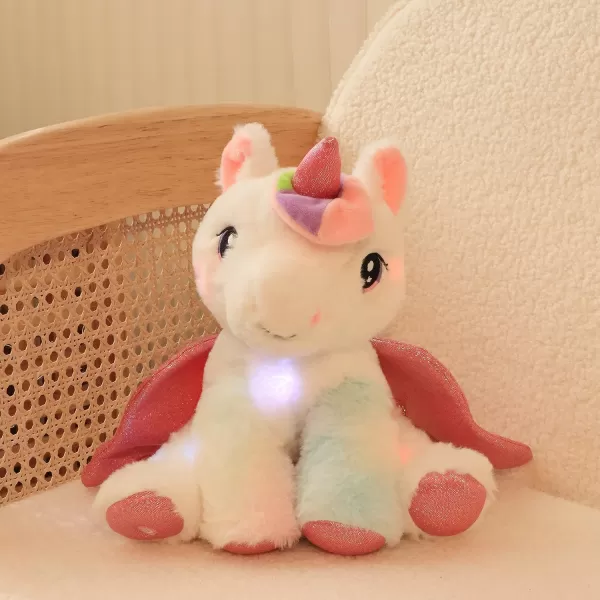 Hopearl LED Musical Stuffed Unicorn Adorable Light up Singing Plush Toy Adjustable Volume Lullaby Animated Soothe Birthday Festival for Kids Toddler Girls White 11Hopearl LED Musical Stuffed Unicorn Adorable Light up Singing Plush Toy Adjustable Volume Lullaby Animated Soothe Birthday Festival for Kids Toddler Girls White 11