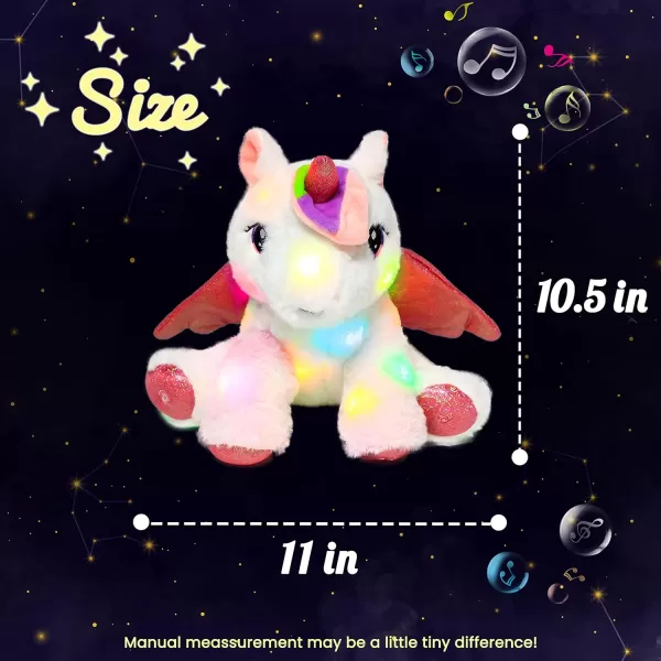 Hopearl LED Musical Stuffed Unicorn Adorable Light up Singing Plush Toy Adjustable Volume Lullaby Animated Soothe Birthday Festival for Kids Toddler Girls White 11Hopearl LED Musical Stuffed Unicorn Adorable Light up Singing Plush Toy Adjustable Volume Lullaby Animated Soothe Birthday Festival for Kids Toddler Girls White 11