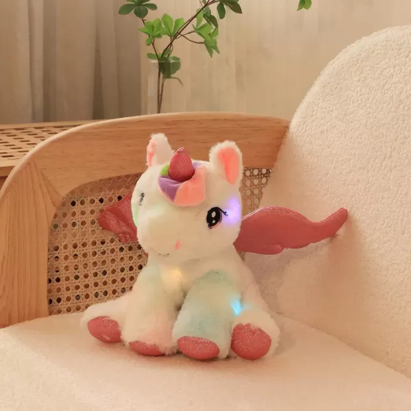 Hopearl LED Musical Stuffed Unicorn Adorable Light up Singing Plush Toy Adjustable Volume Lullaby Animated Soothe Birthday Festival for Kids Toddler Girls White 11Hopearl LED Musical Stuffed Unicorn Adorable Light up Singing Plush Toy Adjustable Volume Lullaby Animated Soothe Birthday Festival for Kids Toddler Girls White 11