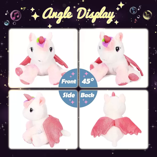 Hopearl LED Musical Stuffed Unicorn Adorable Light up Singing Plush Toy Adjustable Volume Lullaby Animated Soothe Birthday Festival for Kids Toddler Girls White 11Hopearl LED Musical Stuffed Unicorn Adorable Light up Singing Plush Toy Adjustable Volume Lullaby Animated Soothe Birthday Festival for Kids Toddler Girls White 11