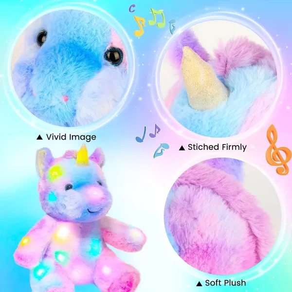 Hopearl LED Musical Stuffed Unicorn Light up Singing Plush Toy Adjustable Volume Lullaby Animated Soothe Birthday Festival for Kids Toddler Girls Rainbow 115Hopearl LED Musical Stuffed Unicorn Light up Singing Plush Toy Adjustable Volume Lullaby Animated Soothe Birthday Festival for Kids Toddler Girls Rainbow 115