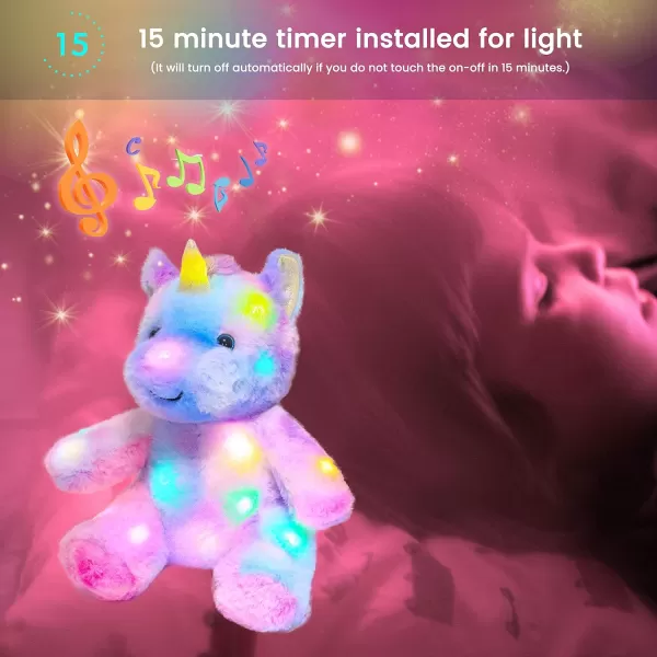 Hopearl LED Musical Stuffed Unicorn Light up Singing Plush Toy Adjustable Volume Lullaby Animated Soothe Birthday Festival for Kids Toddler Girls Rainbow 115Hopearl LED Musical Stuffed Unicorn Light up Singing Plush Toy Adjustable Volume Lullaby Animated Soothe Birthday Festival for Kids Toddler Girls Rainbow 115