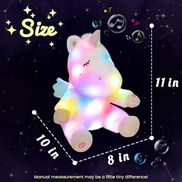 Hopearl LED Musical Stuffed Unicorn Light up Singing Plush Toy Adjustable Volume Lullaby Animated Soothe Birthday Gifts for Kids Toddler Girls White 11Hopearl LED Musical Stuffed Unicorn Light up Singing Plush Toy Adjustable Volume Lullaby Animated Soothe Birthday Gifts for Kids Toddler Girls White 11