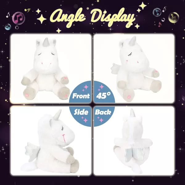 Hopearl LED Musical Stuffed Unicorn Light up Singing Plush Toy Adjustable Volume Lullaby Animated Soothe Birthday Gifts for Kids Toddler Girls White 11Hopearl LED Musical Stuffed Unicorn Light up Singing Plush Toy Adjustable Volume Lullaby Animated Soothe Birthday Gifts for Kids Toddler Girls White 11