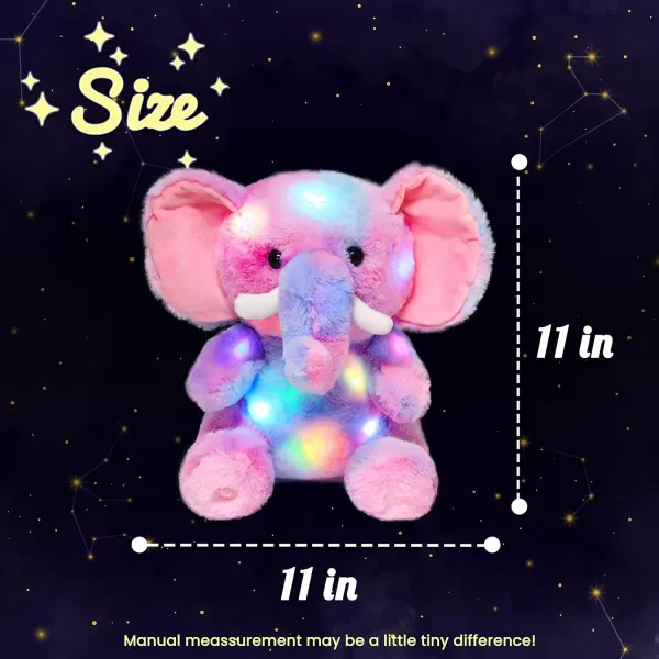 Hopearl LED Plush Elephant Colorful Light up Stuffed Animal Elephish Floppy Night Lights Glow in The Dark Birthday Festival for Kids Toddler Girls Rainbow 11Hopearl LED Plush Elephant Colorful Light up Stuffed Animal Elephish Floppy Night Lights Glow in The Dark Birthday Festival for Kids Toddler Girls Rainbow 11