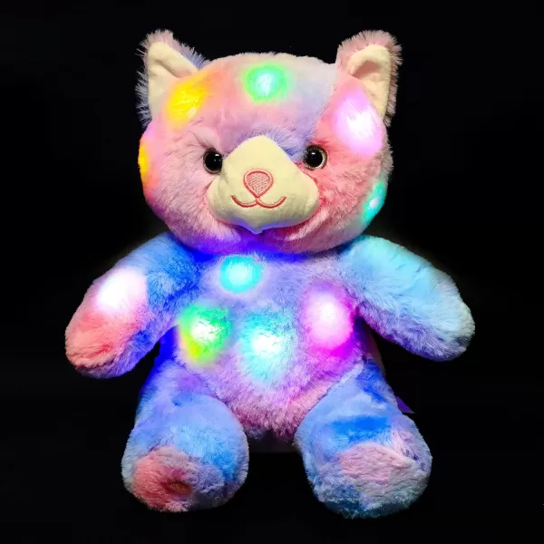 Hopearl LED Plush Kitty Colorful Light up Stuffed Animal Cat Floppy Kitten Night Lights Glow in The Dark Birthday Festival for Kids Toddler Girls Rainbow 11Hopearl LED Plush Kitty Colorful Light up Stuffed Animal Cat Floppy Kitten Night Lights Glow in The Dark Birthday Festival for Kids Toddler Girls Rainbow 11